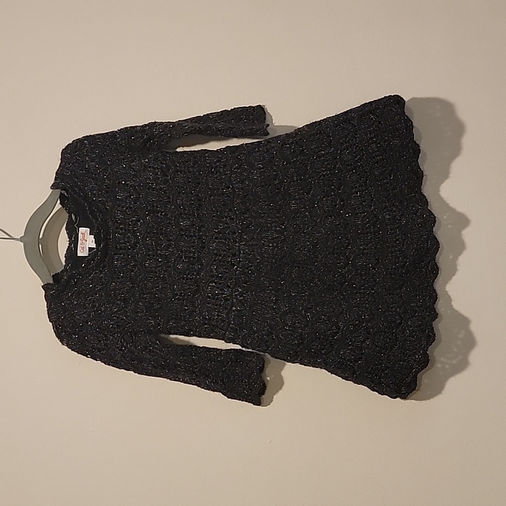 Cat and Jack Black Metallic Dress Knit Rainbow Size 3t